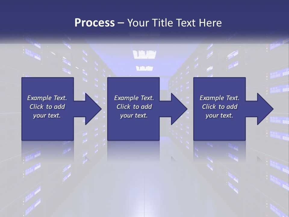 A Large Room Filled With Lots Of Blue Lights PowerPoint Template