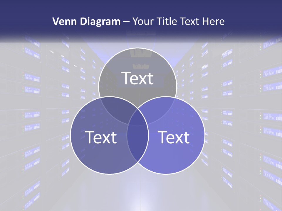 A Large Room Filled With Lots Of Blue Lights PowerPoint Template
