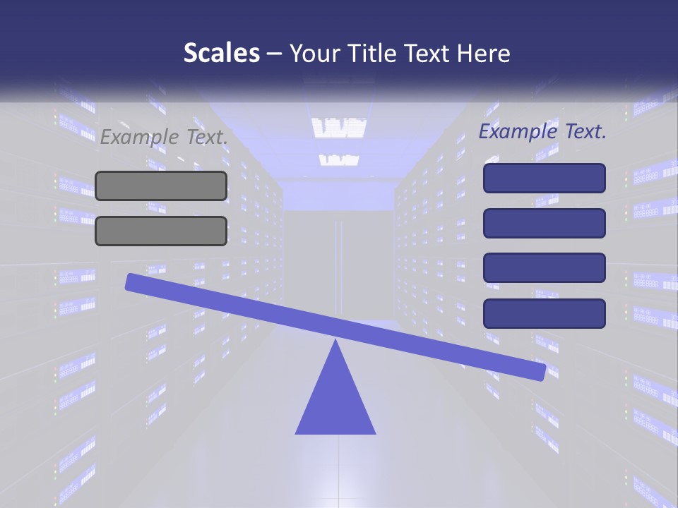 A Large Room Filled With Lots Of Blue Lights PowerPoint Template