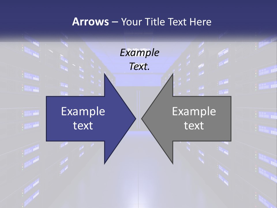 A Large Room Filled With Lots Of Blue Lights PowerPoint Template