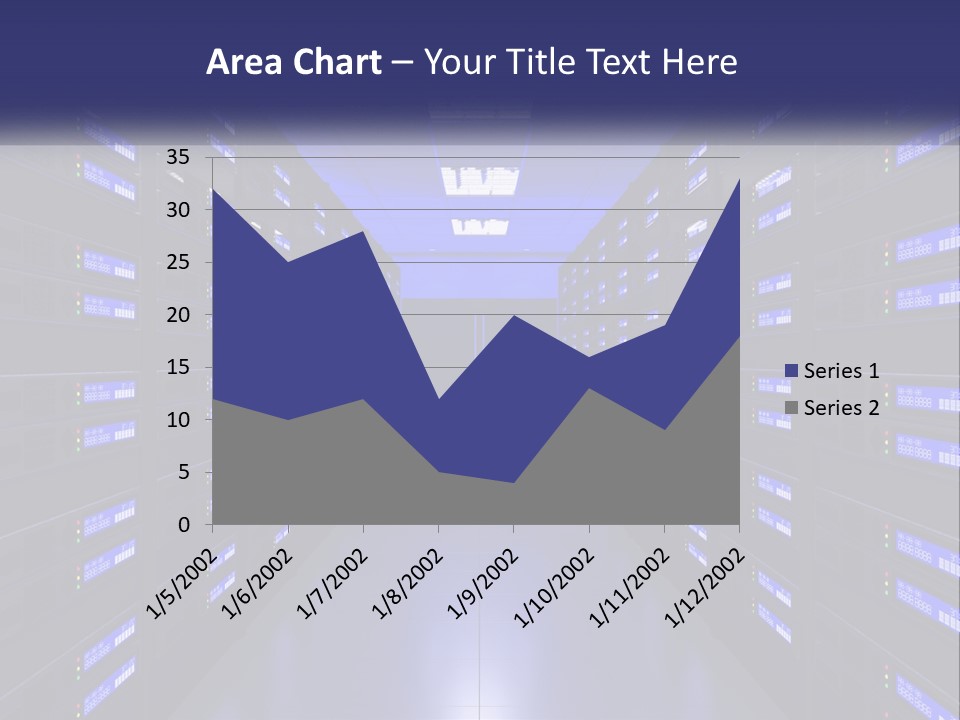 A Large Room Filled With Lots Of Blue Lights PowerPoint Template