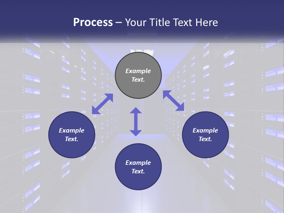 A Large Room Filled With Lots Of Blue Lights PowerPoint Template