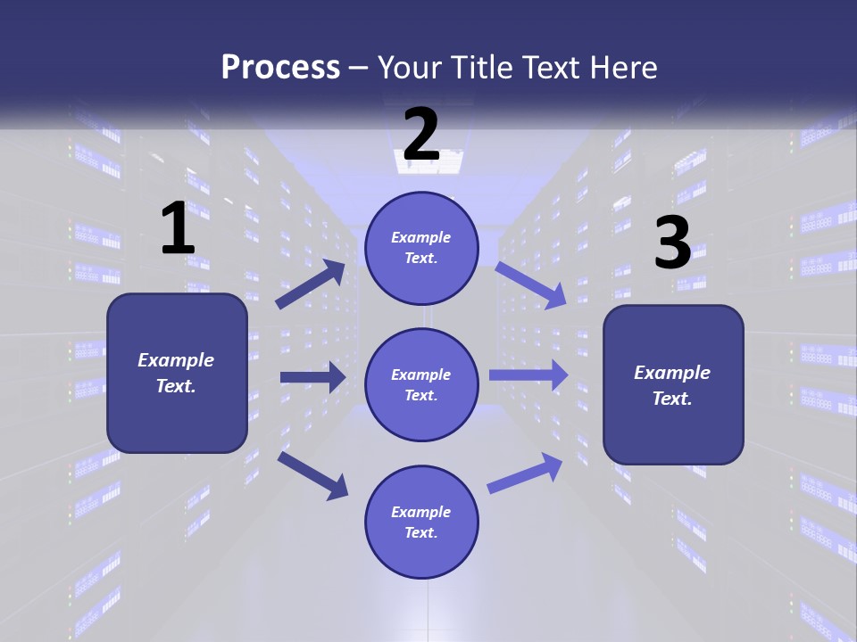 A Large Room Filled With Lots Of Blue Lights PowerPoint Template