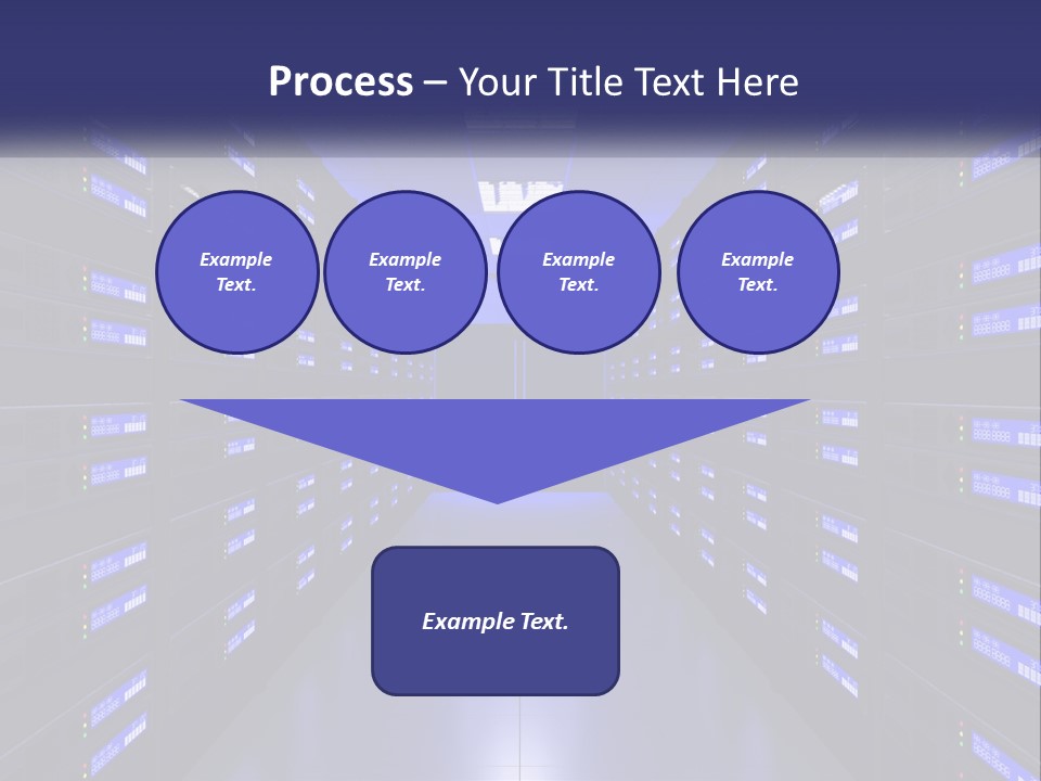 A Large Room Filled With Lots Of Blue Lights PowerPoint Template