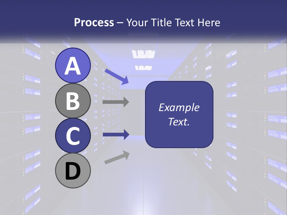 A Large Room Filled With Lots Of Blue Lights PowerPoint Template