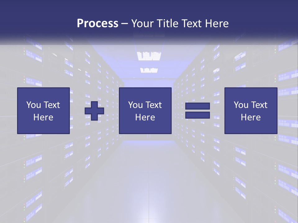 A Large Room Filled With Lots Of Blue Lights PowerPoint Template