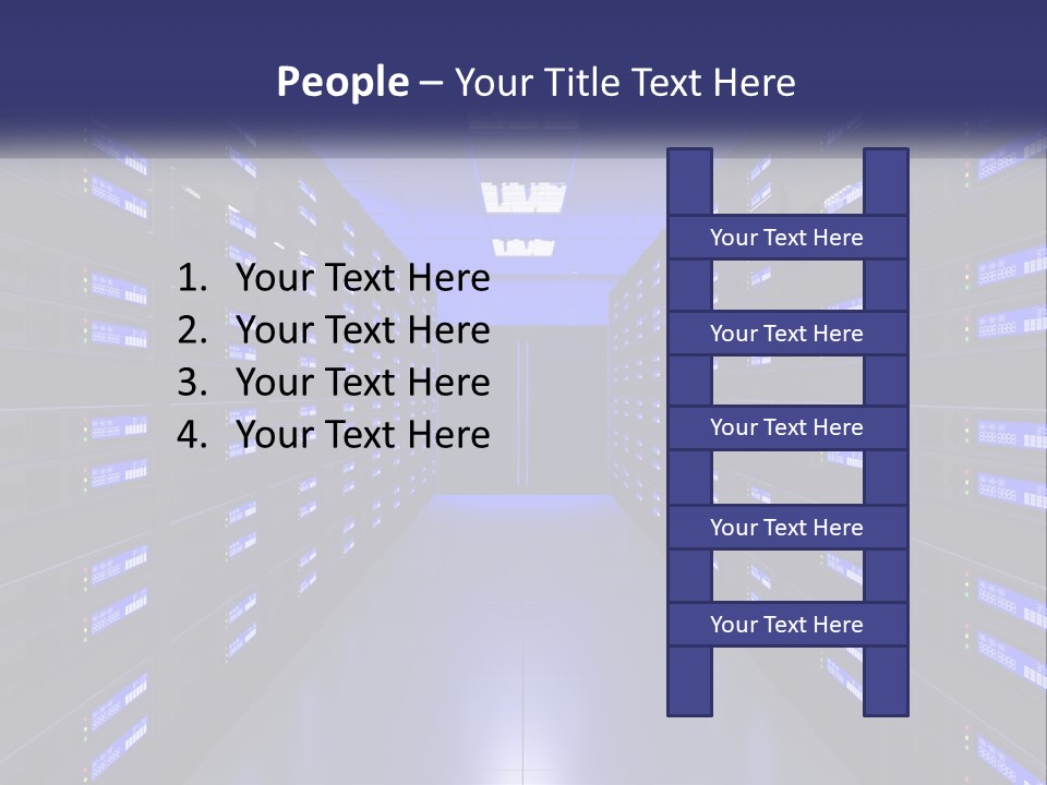 A Large Room Filled With Lots Of Blue Lights PowerPoint Template