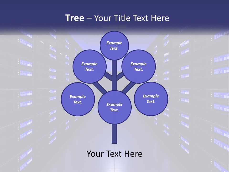 A Large Room Filled With Lots Of Blue Lights PowerPoint Template