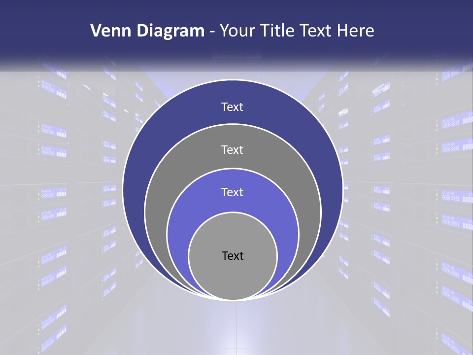 A Large Room Filled With Lots Of Blue Lights PowerPoint Template