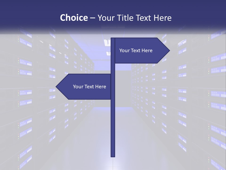 A Large Room Filled With Lots Of Blue Lights PowerPoint Template