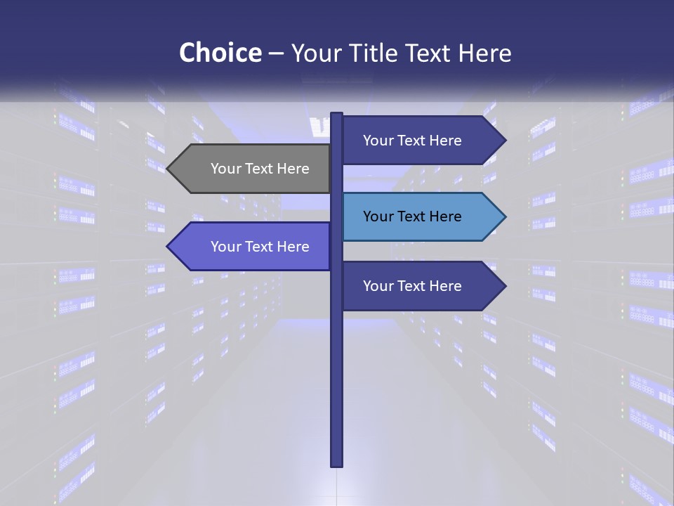 A Large Room Filled With Lots Of Blue Lights PowerPoint Template
