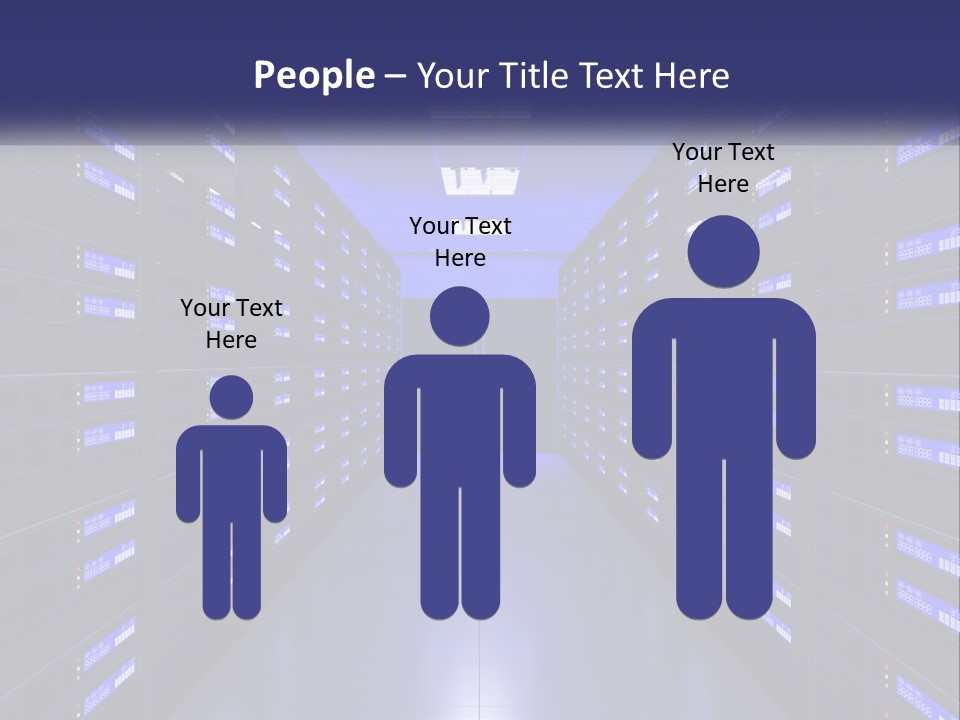 A Large Room Filled With Lots Of Blue Lights PowerPoint Template