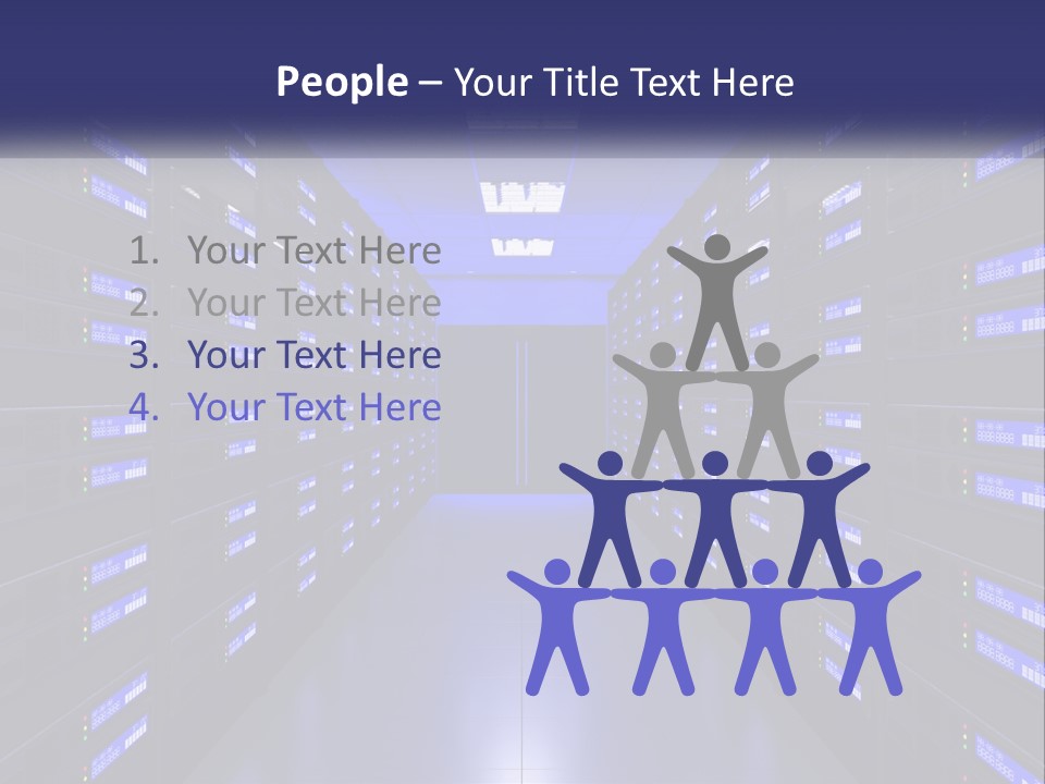 A Large Room Filled With Lots Of Blue Lights PowerPoint Template