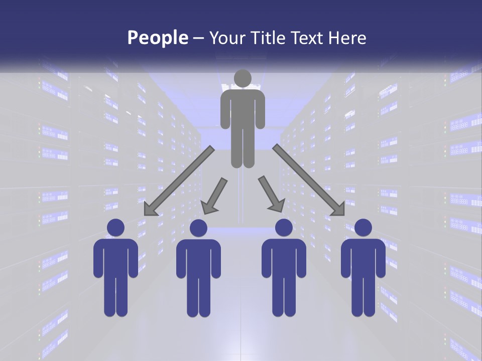 A Large Room Filled With Lots Of Blue Lights PowerPoint Template