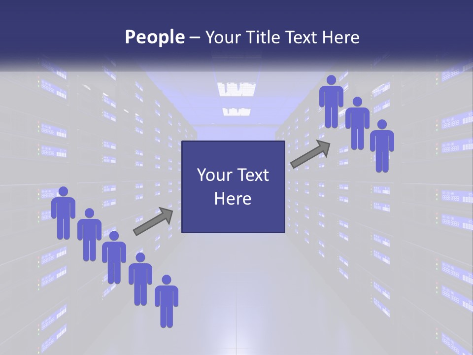 A Large Room Filled With Lots Of Blue Lights PowerPoint Template