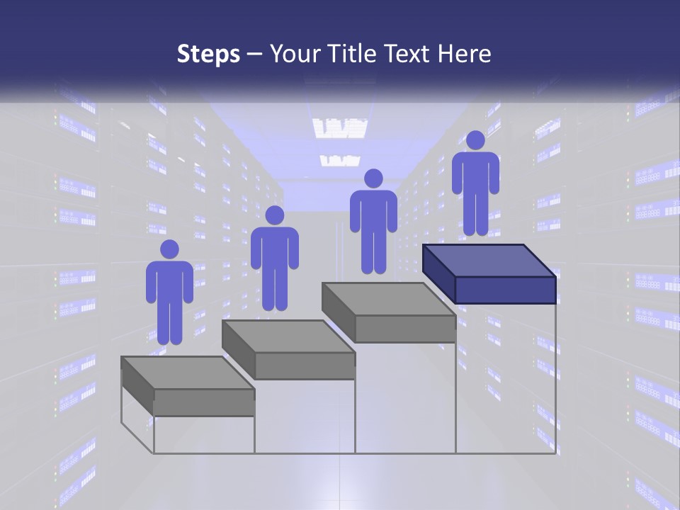 A Large Room Filled With Lots Of Blue Lights PowerPoint Template