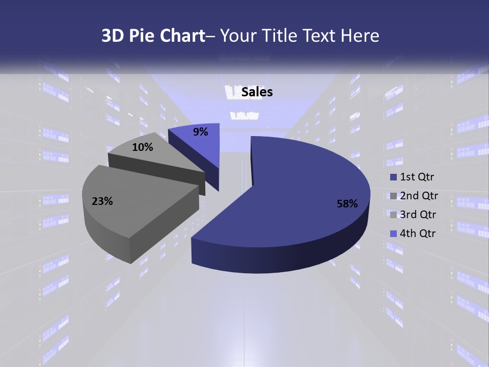 A Large Room Filled With Lots Of Blue Lights PowerPoint Template