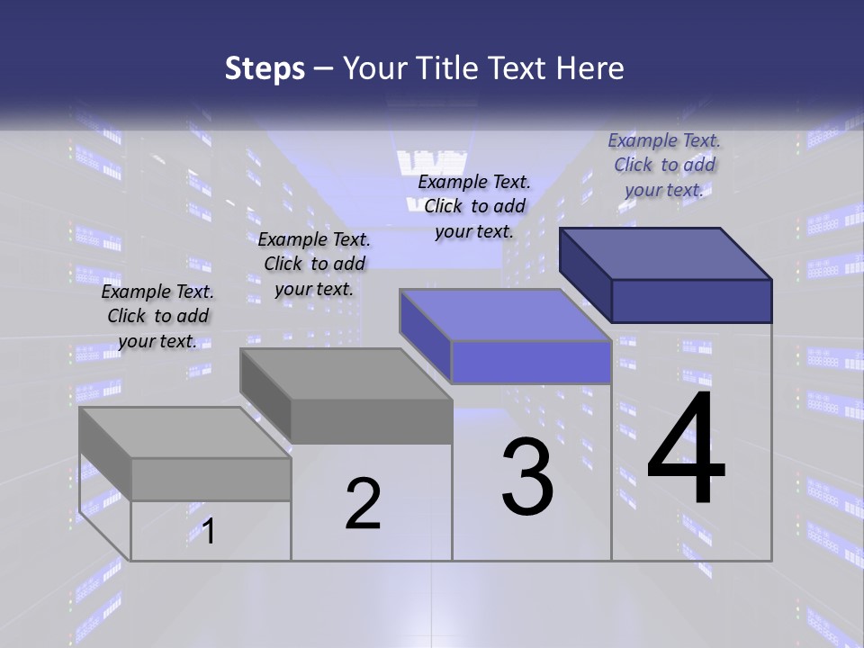 A Large Room Filled With Lots Of Blue Lights PowerPoint Template