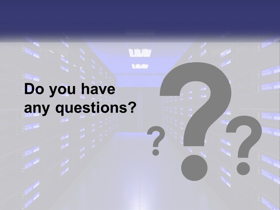 A Large Room Filled With Lots Of Blue Lights PowerPoint Template