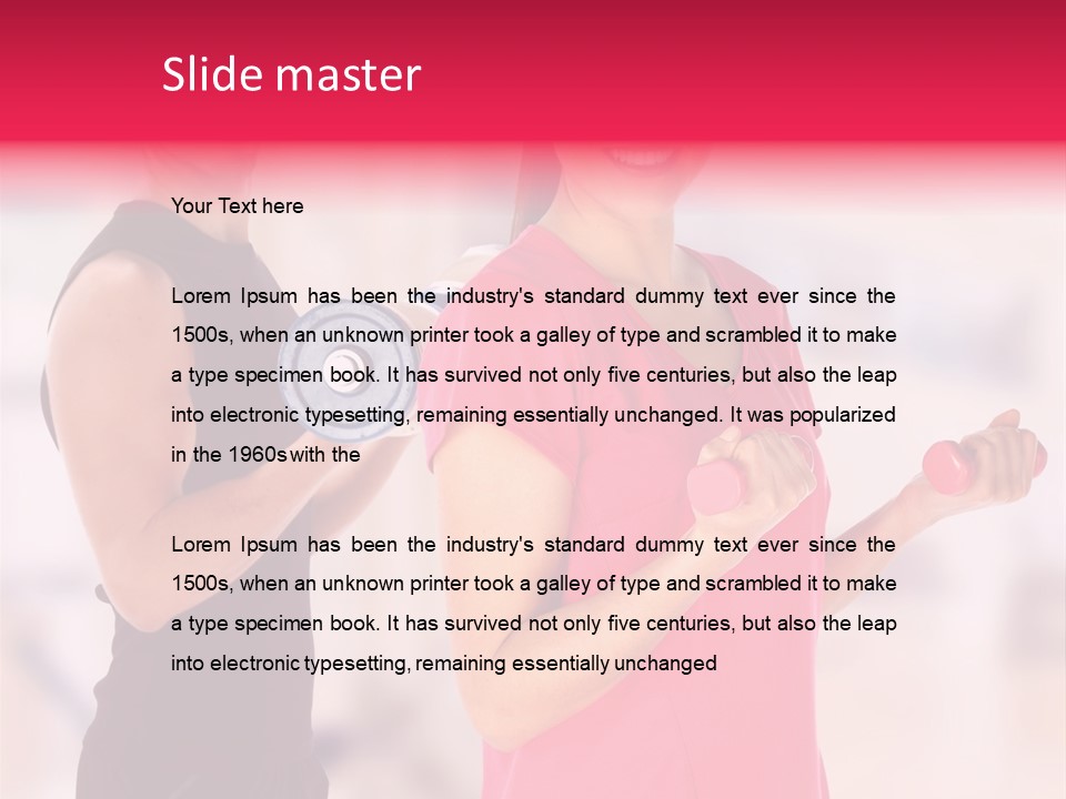 A Man And A Woman Are Holding Dumbs PowerPoint Template