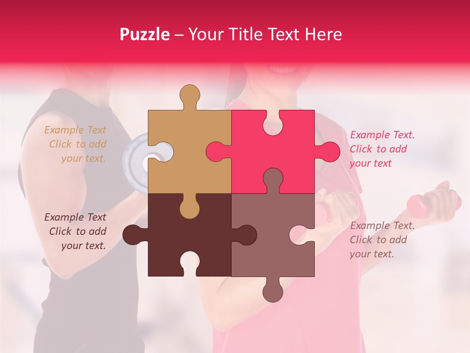 A Man And A Woman Are Holding Dumbs PowerPoint Template
