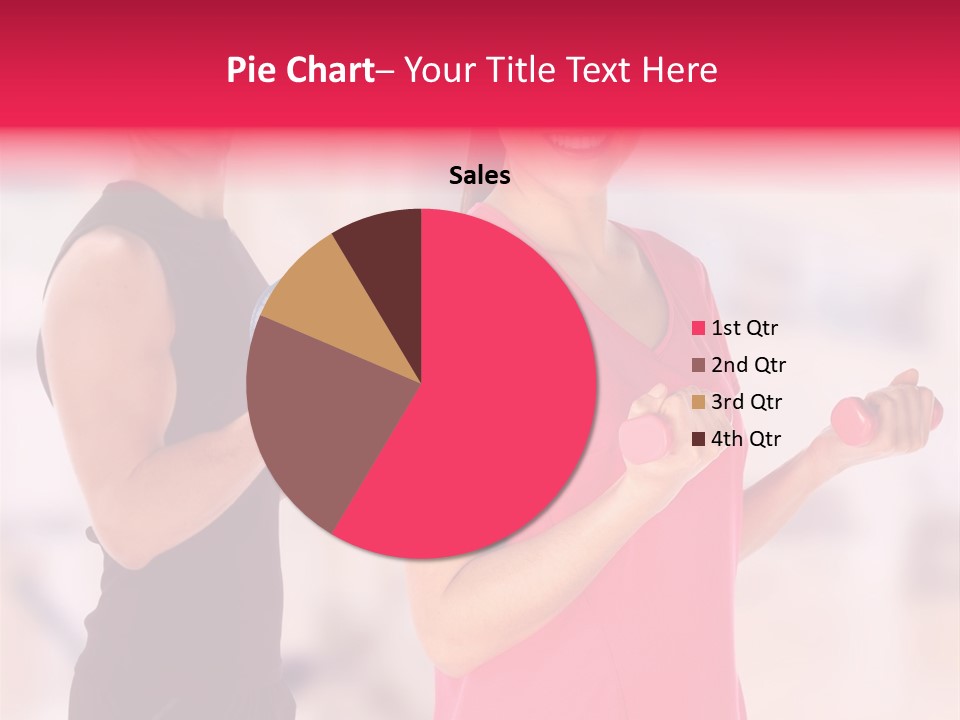 A Man And A Woman Are Holding Dumbs PowerPoint Template