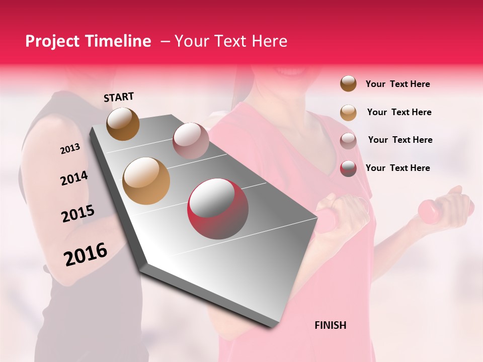 A Man And A Woman Are Holding Dumbs PowerPoint Template