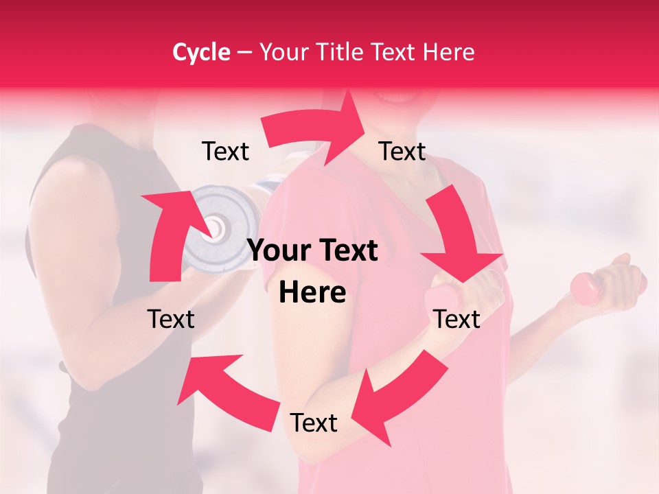 A Man And A Woman Are Holding Dumbs PowerPoint Template