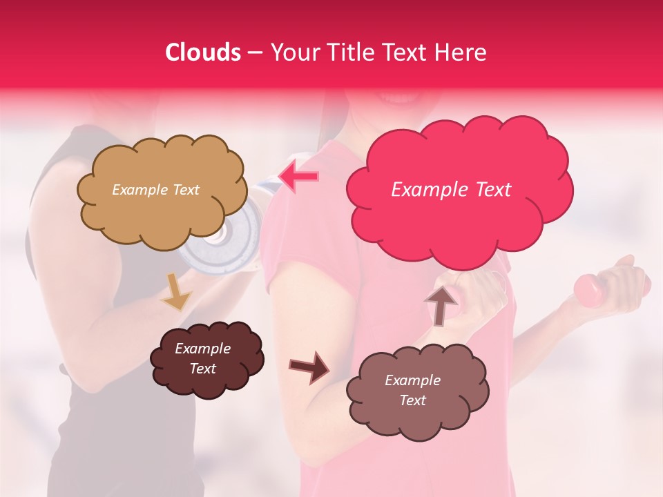 A Man And A Woman Are Holding Dumbs PowerPoint Template