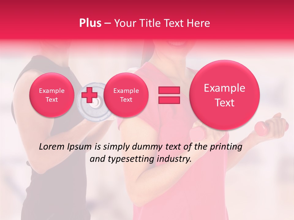 A Man And A Woman Are Holding Dumbs PowerPoint Template