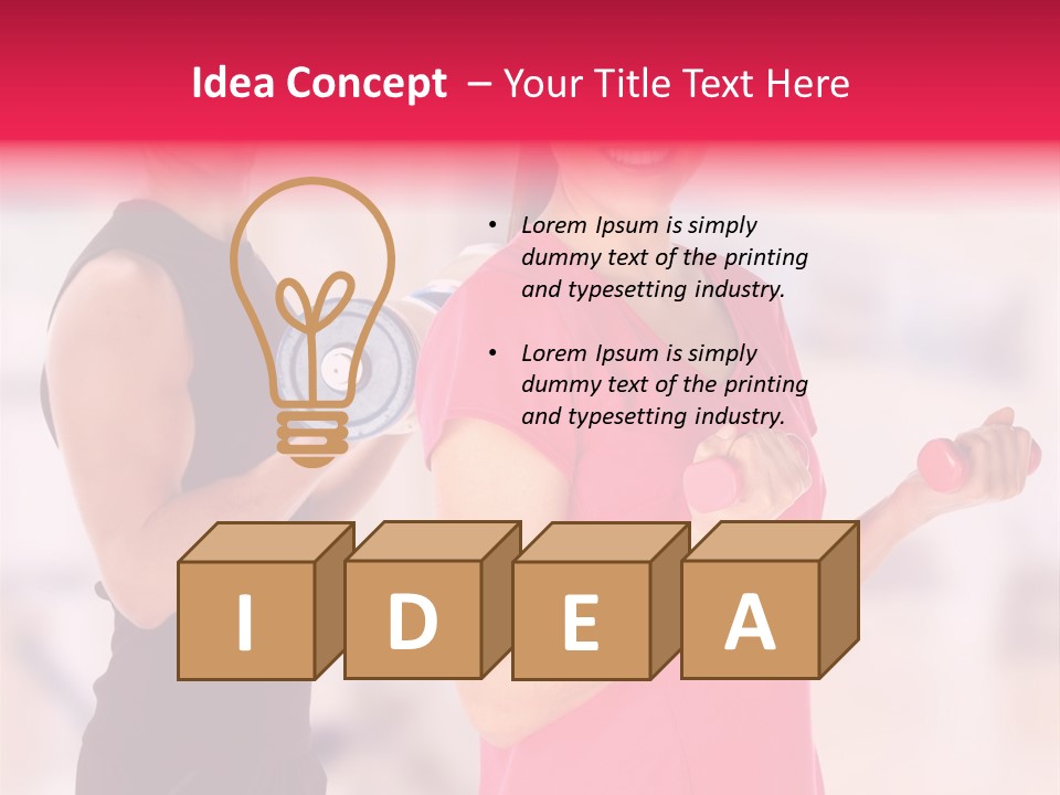 A Man And A Woman Are Holding Dumbs PowerPoint Template
