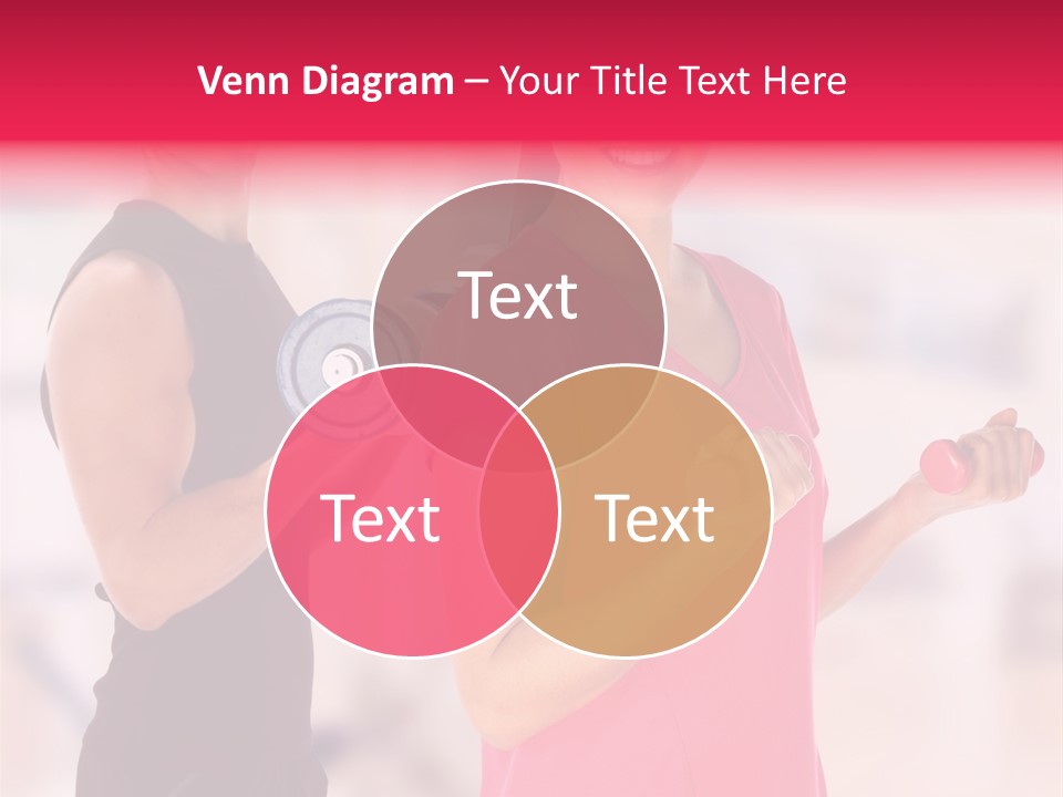 A Man And A Woman Are Holding Dumbs PowerPoint Template
