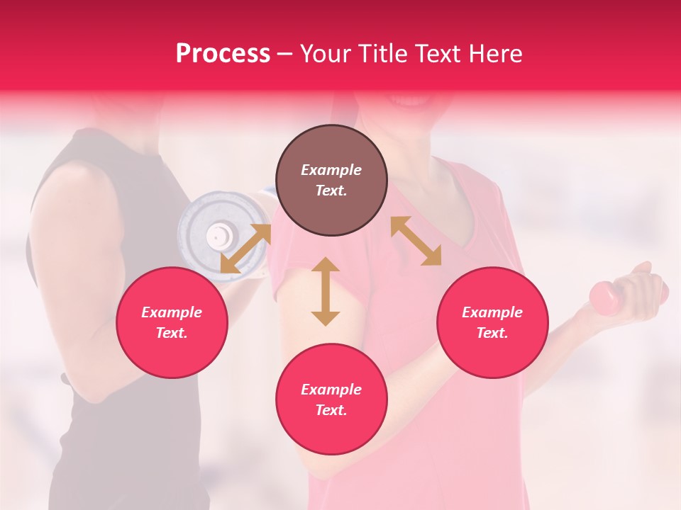 A Man And A Woman Are Holding Dumbs PowerPoint Template