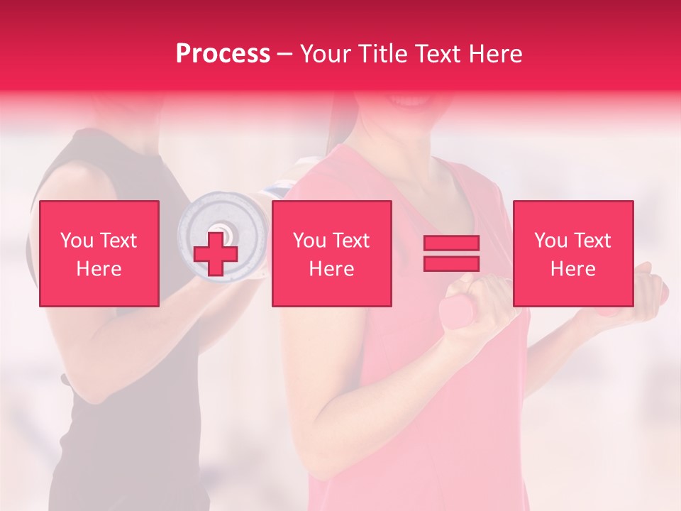 A Man And A Woman Are Holding Dumbs PowerPoint Template