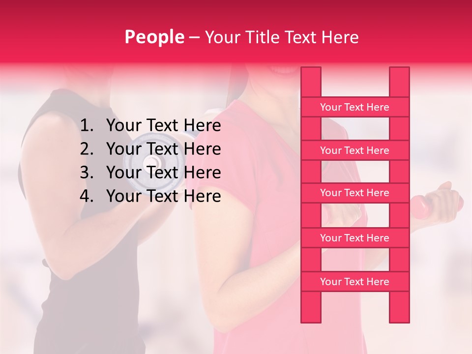A Man And A Woman Are Holding Dumbs PowerPoint Template