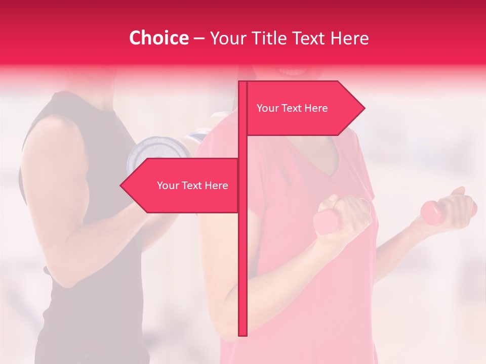 A Man And A Woman Are Holding Dumbs PowerPoint Template