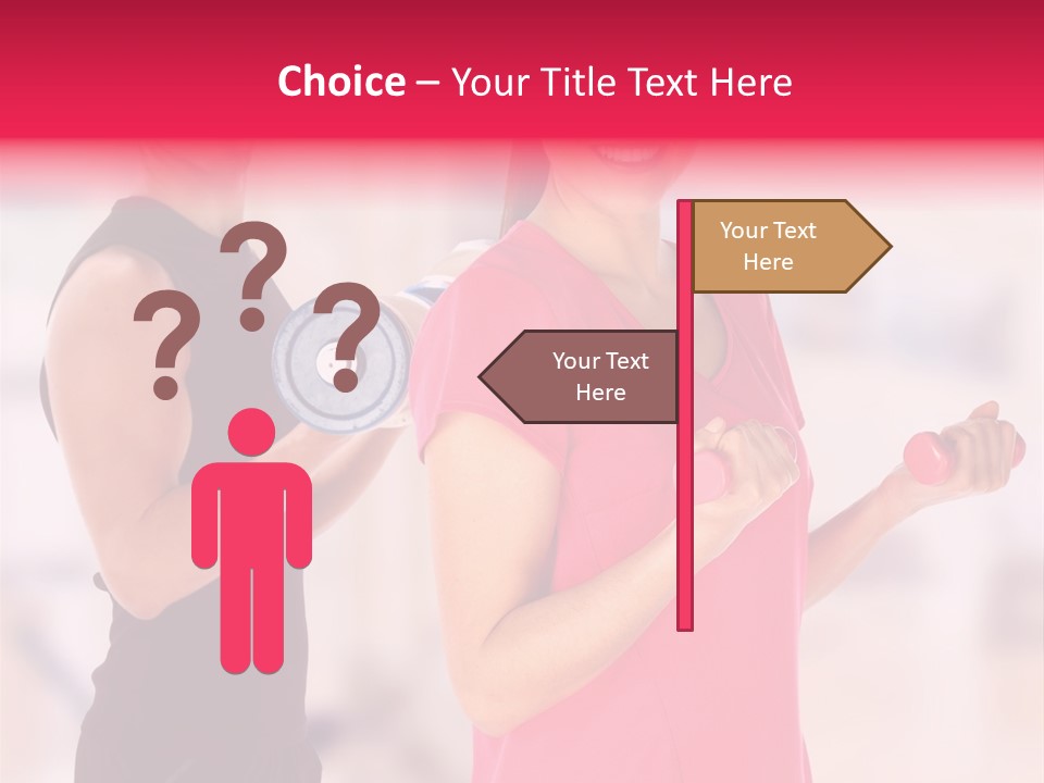 A Man And A Woman Are Holding Dumbs PowerPoint Template