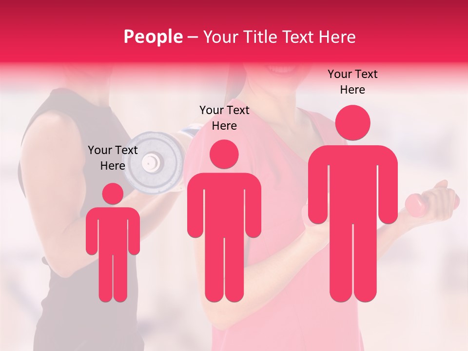 A Man And A Woman Are Holding Dumbs PowerPoint Template