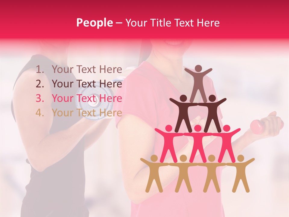 A Man And A Woman Are Holding Dumbs PowerPoint Template