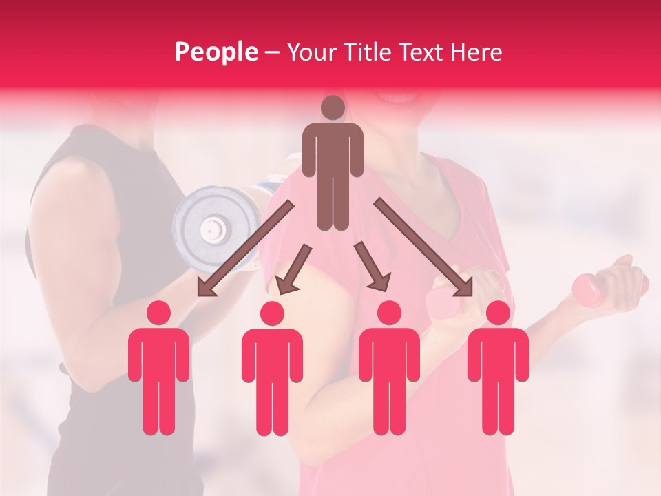 A Man And A Woman Are Holding Dumbs PowerPoint Template