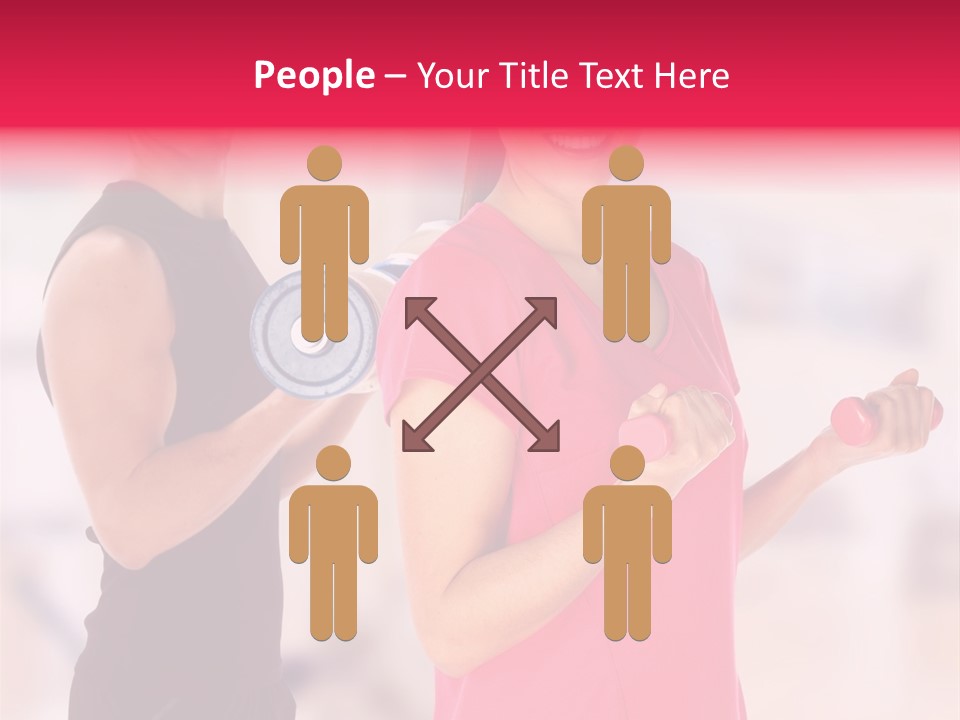 A Man And A Woman Are Holding Dumbs PowerPoint Template