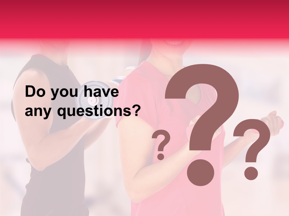 A Man And A Woman Are Holding Dumbs PowerPoint Template