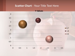 A Woman Putting A Coin Into A Pink Piggy Bank PowerPoint Template