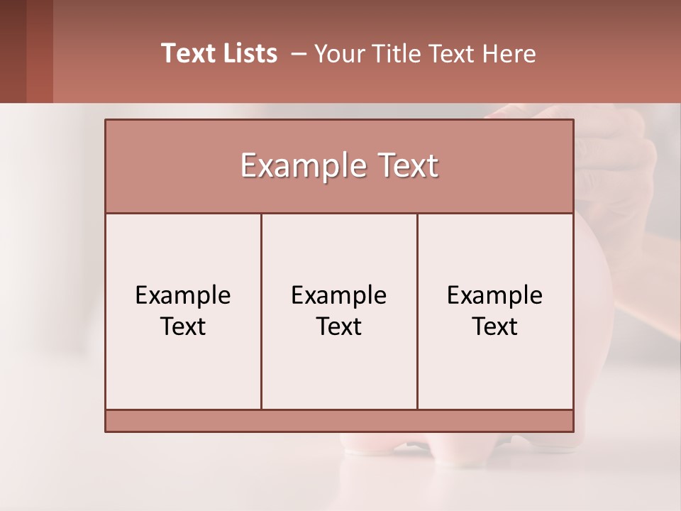 A Woman Putting A Coin Into A Pink Piggy Bank PowerPoint Template