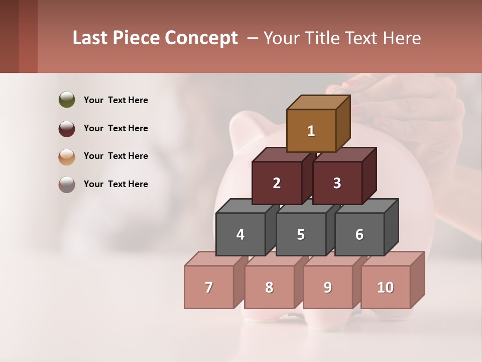 A Woman Putting A Coin Into A Pink Piggy Bank PowerPoint Template