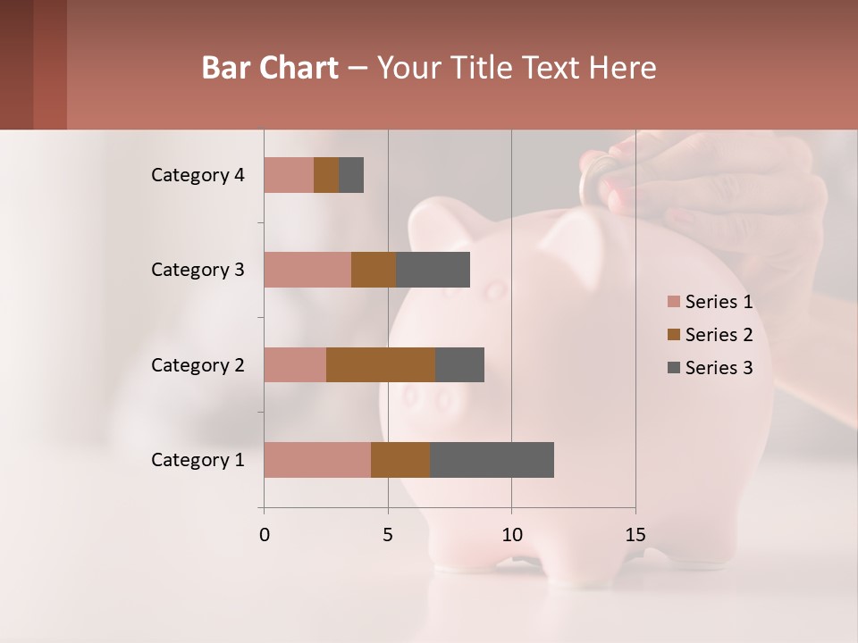 A Woman Putting A Coin Into A Pink Piggy Bank PowerPoint Template