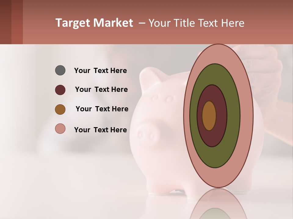 A Woman Putting A Coin Into A Pink Piggy Bank PowerPoint Template