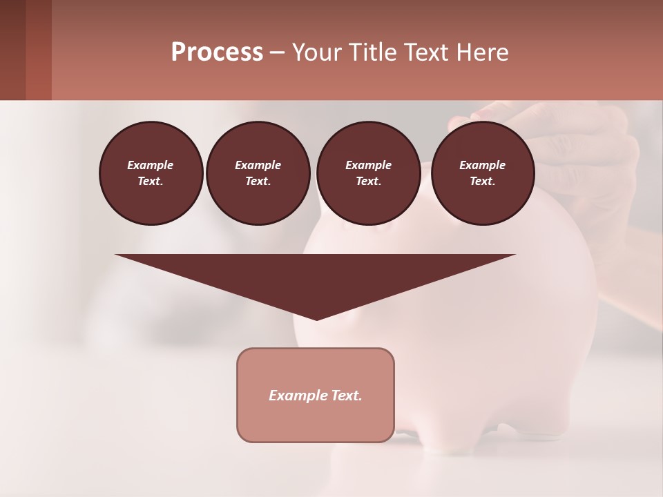 A Woman Putting A Coin Into A Pink Piggy Bank PowerPoint Template