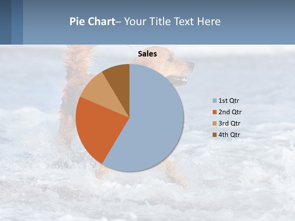 A Brown Dog Running Through The Ocean Waves PowerPoint Template