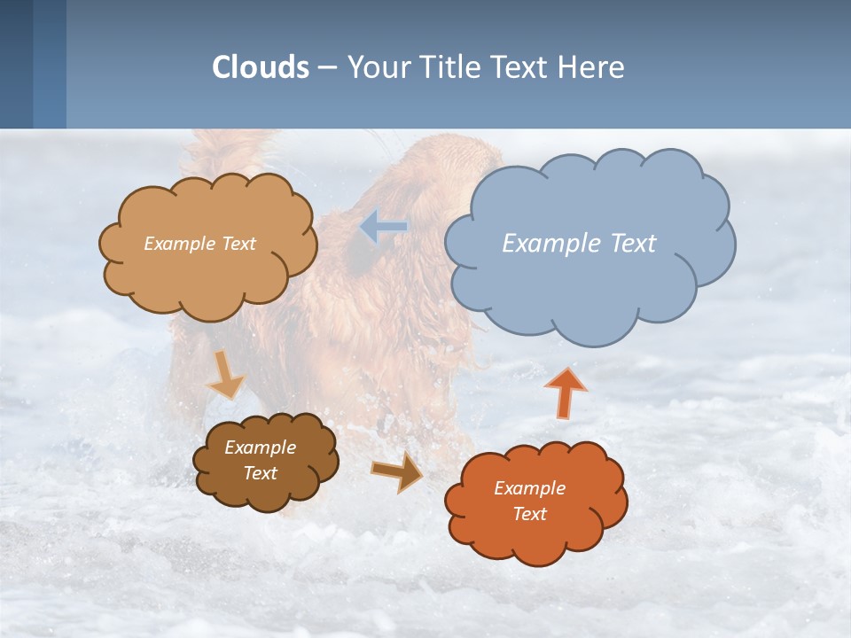 A Brown Dog Running Through The Ocean Waves PowerPoint Template